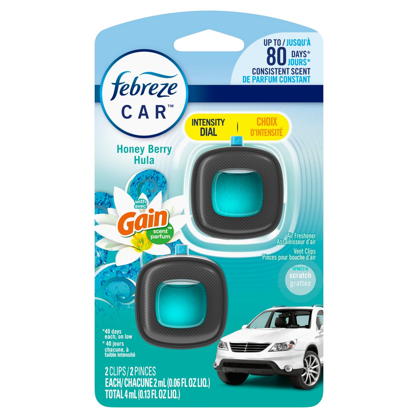 Febreze Car Gain Honey Berry Hula Air Freshener Vent Clips; image 7 of 10