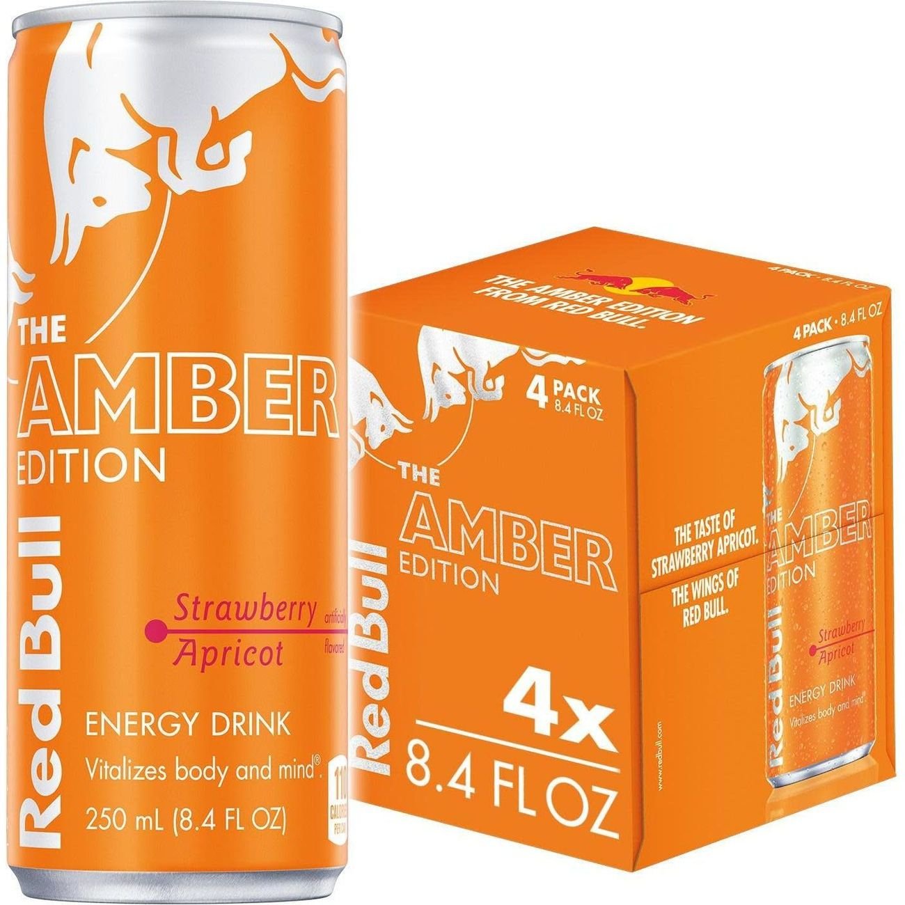 Red Bull The Amber Edition Strawberry Apricot Energy Drink 4 pk Cans