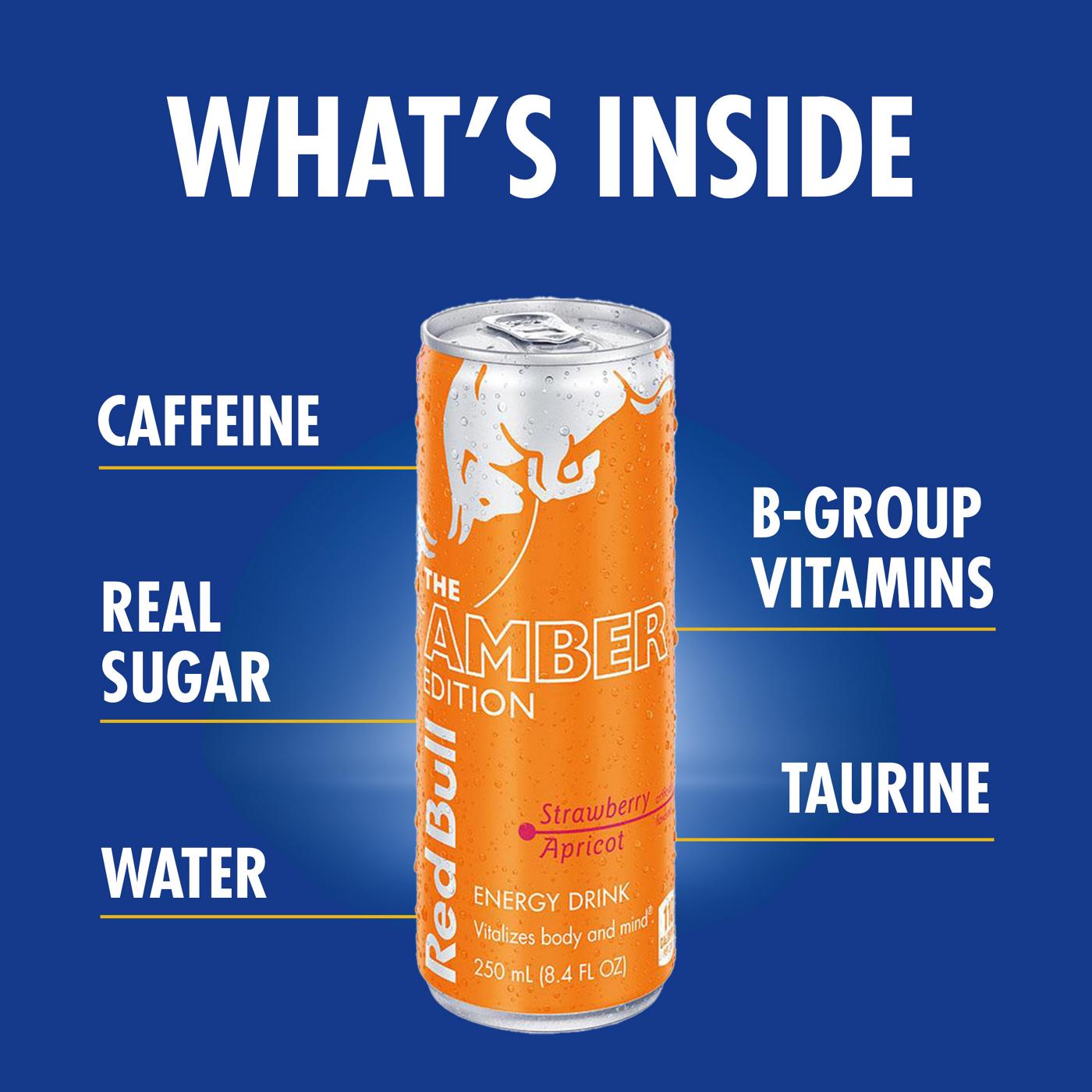 Red Bull The Amber Edition Strawberry Apricot Energy Drink 4 pk Cans; image 2 of 7