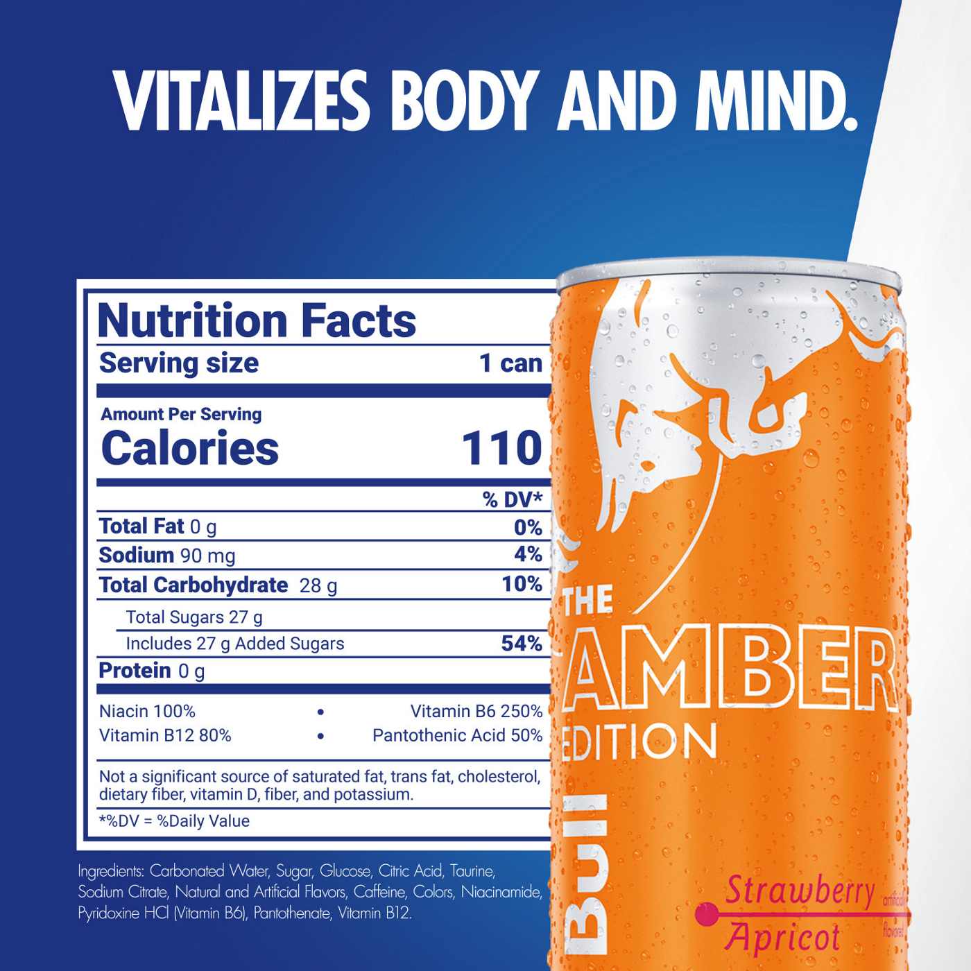 Red Bull Amber Edition Strawberry Apricot Energy Drink 4 pk Cans; image 9 of 10
