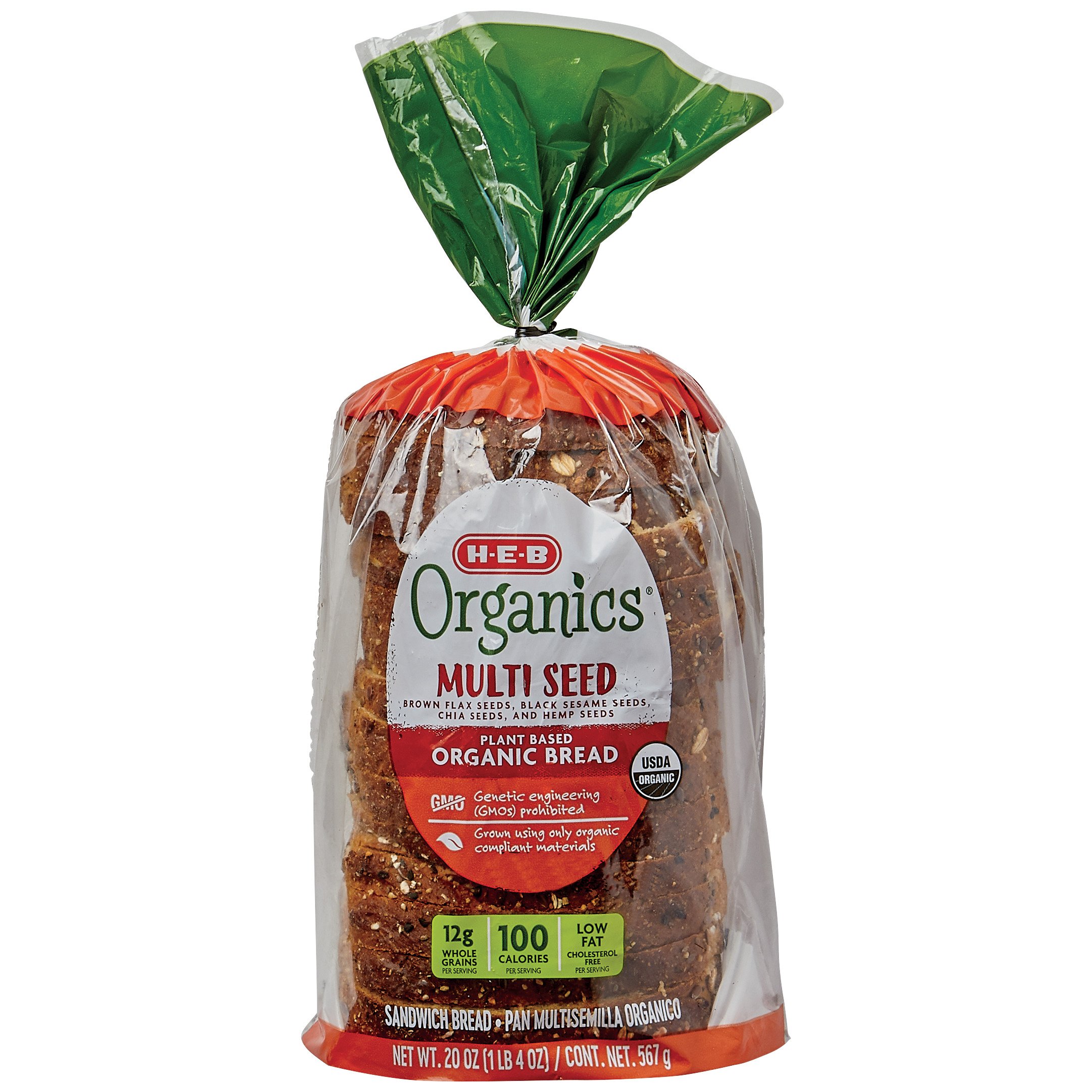 H-E-B Organics Plant-Based Sandwich Bread - Multi Seed - Shop Bread At ...