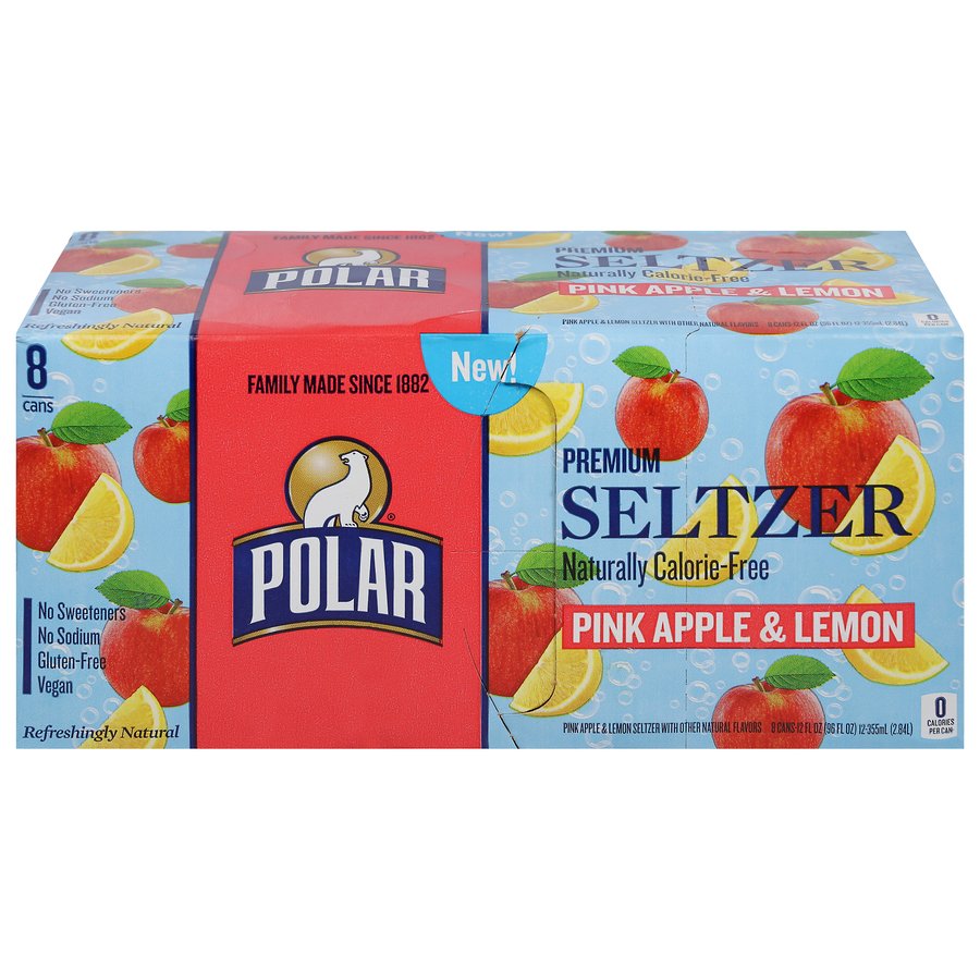 Polar Pink Apple Lemon Seltzer 8pk Shop Water at HEB