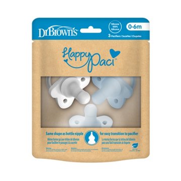 Dr. Brown's HappyPaci Pacifiers (0-6 Months) - Blue, 3 ct