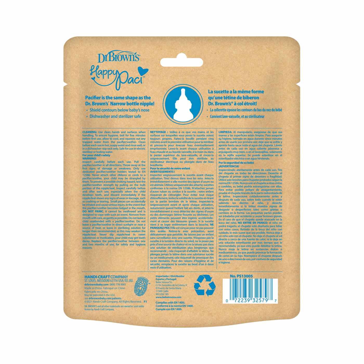 Dr. Brown's Happypaci Pacifiers (0-6 Months) - Pink; image 2 of 2