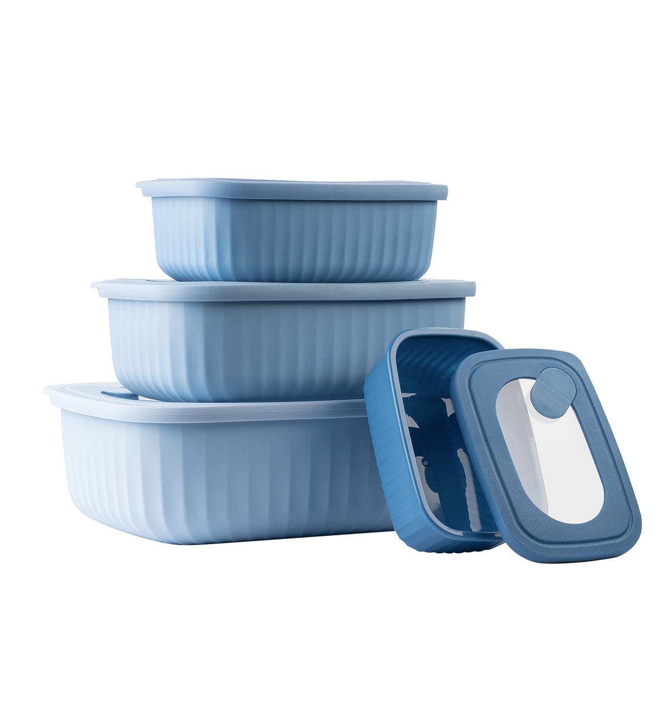 EUC Tupperware Nesting Storage Containers Set of 3 Rectangular Lids included