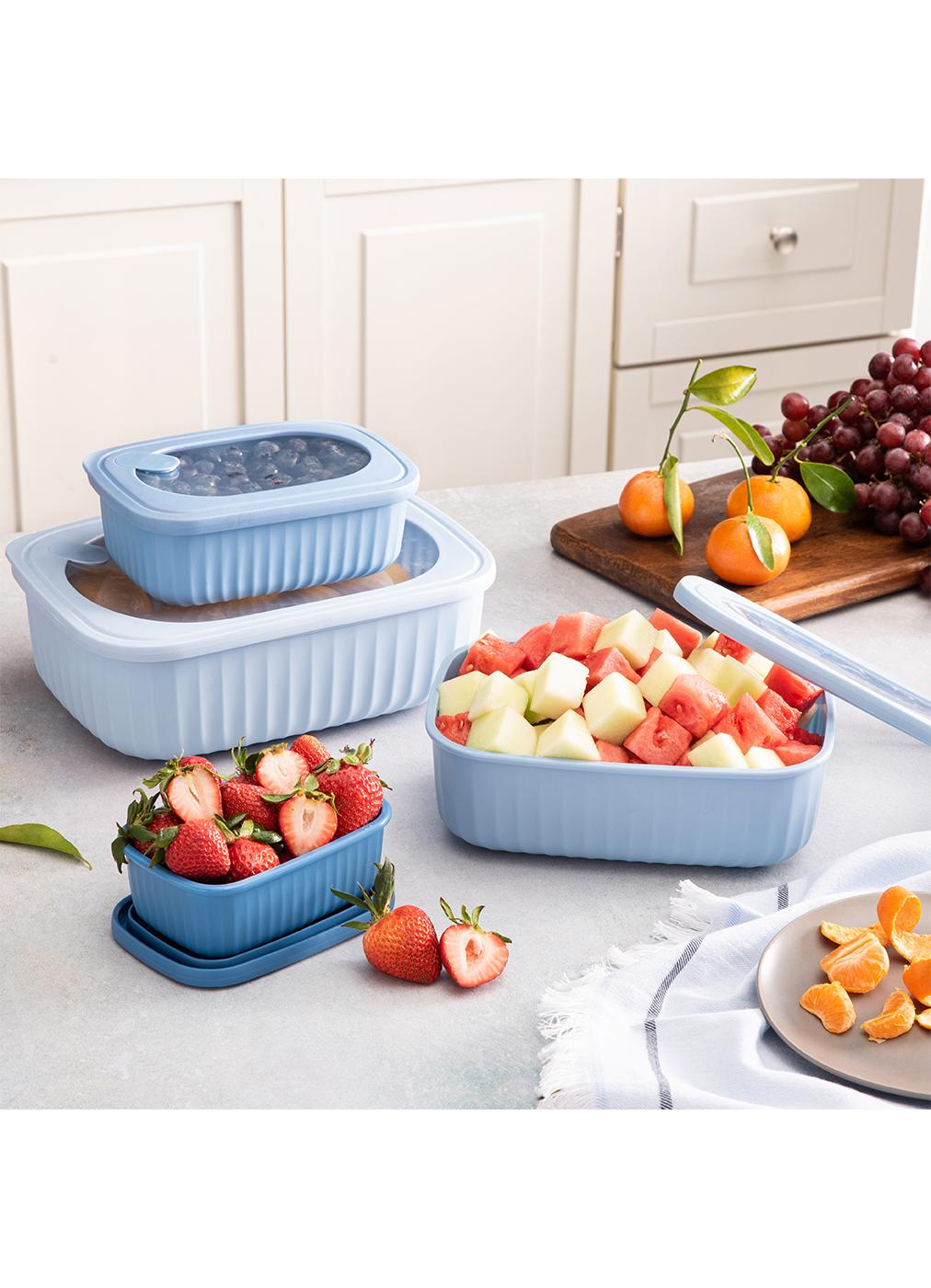 Edge Rectangle Nesting Storage Containers with Lids - Blue Jay