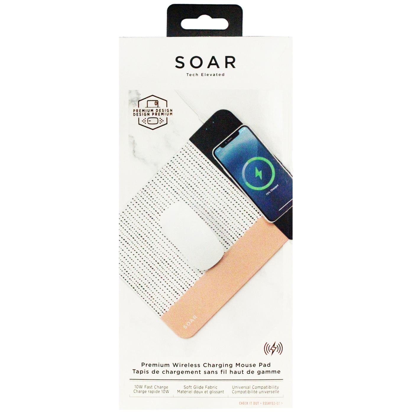 Soar Premium Wireless Charging Mouse Pad - Pink; image 1 of 2