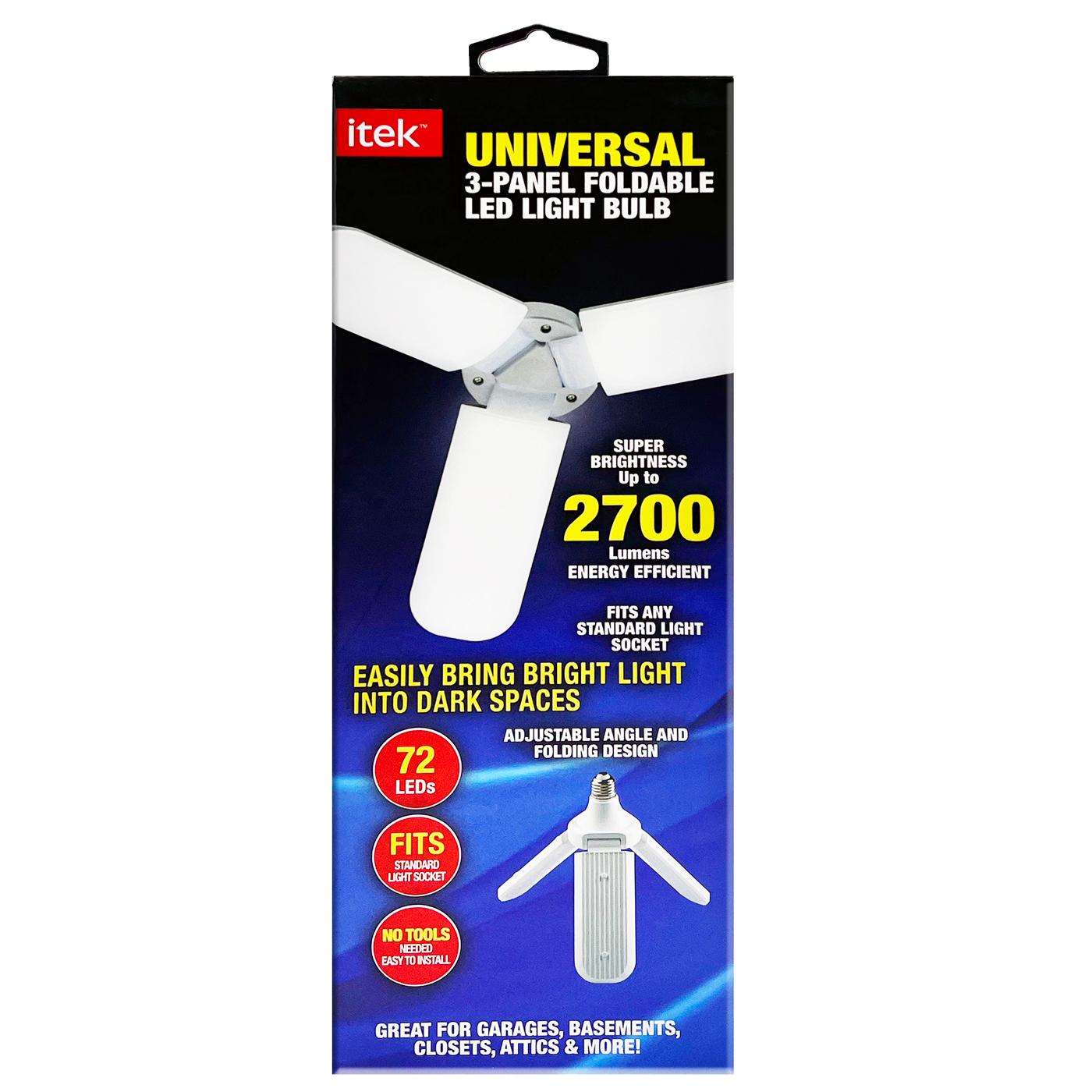 Itek Universal 3-Panel Foldable LED Light Bulb; image 1 of 4