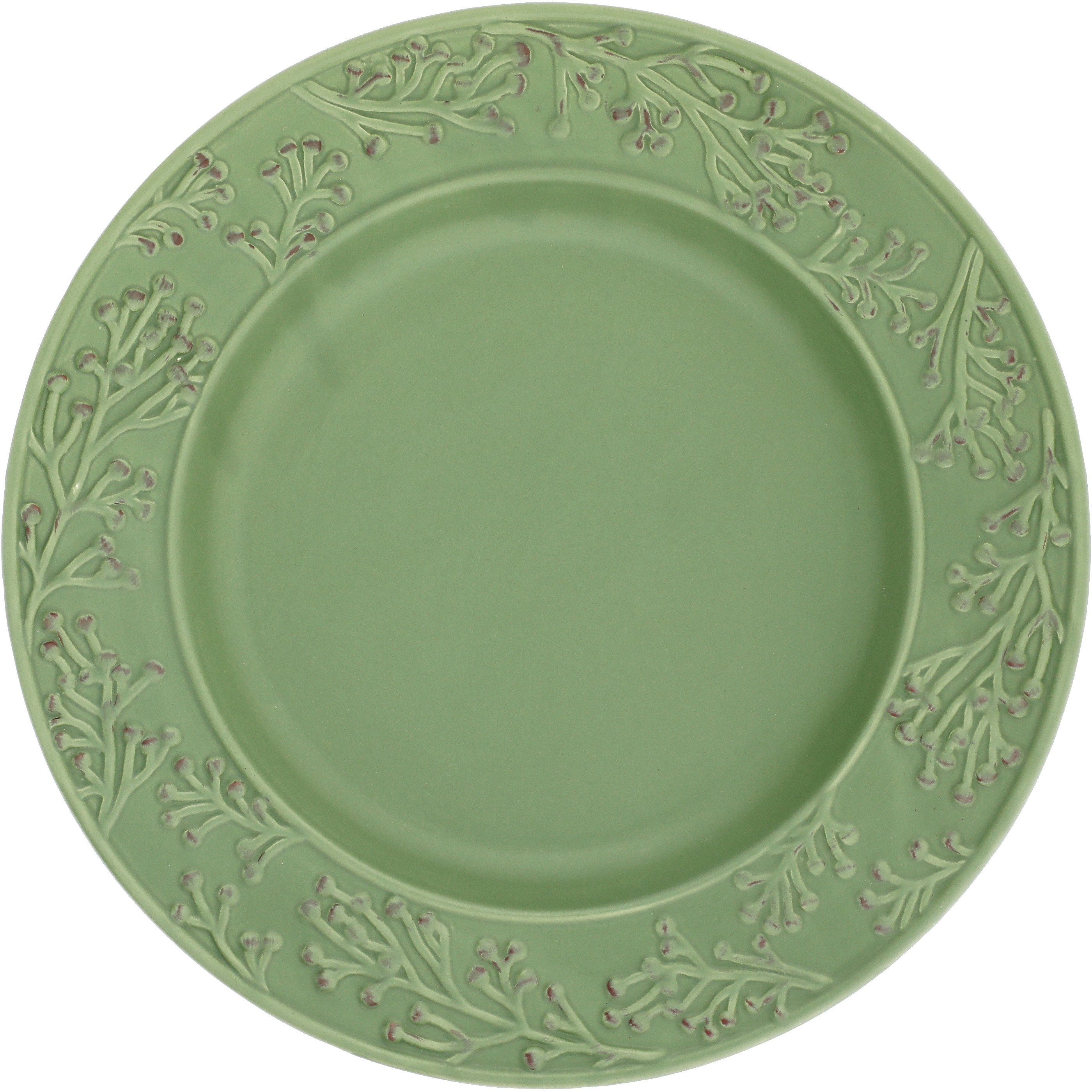 Destination Holiday Floral Dolomite Ceramic Dinner Plate Green Shop