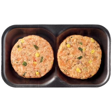 H-E-B Fish Market Salmon & Crawfish Burger Patties - Creole, 2 ct