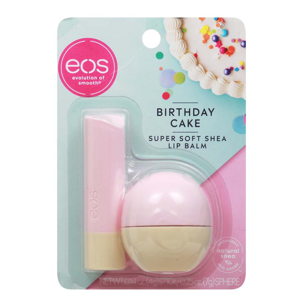 eos Super Soft Shea Lip Balm Birthday Cake 2 pk - Shop Medicines ...
