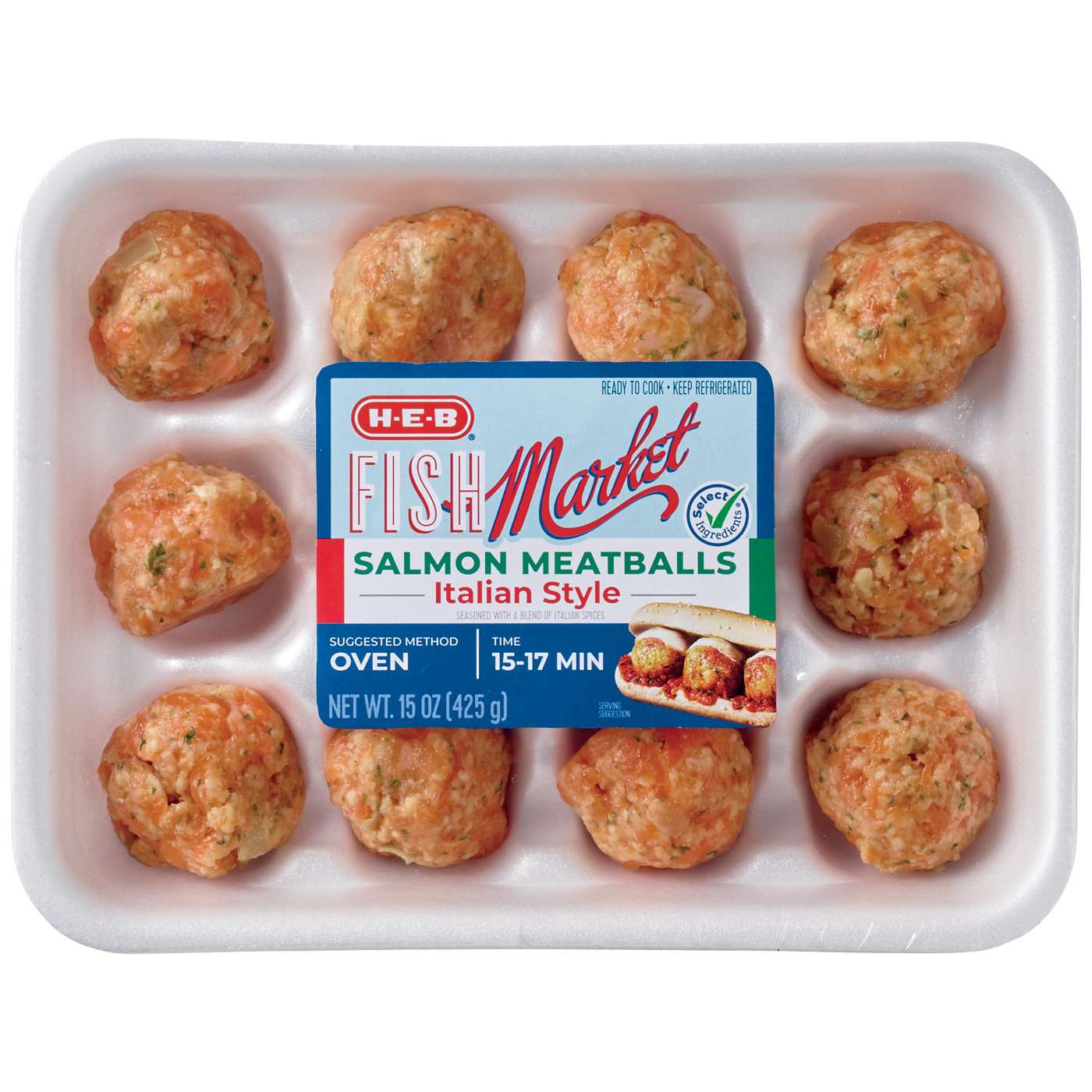 H-E-B Fish Market Salmon Meatballs - Italian Style; image 1 of 2
