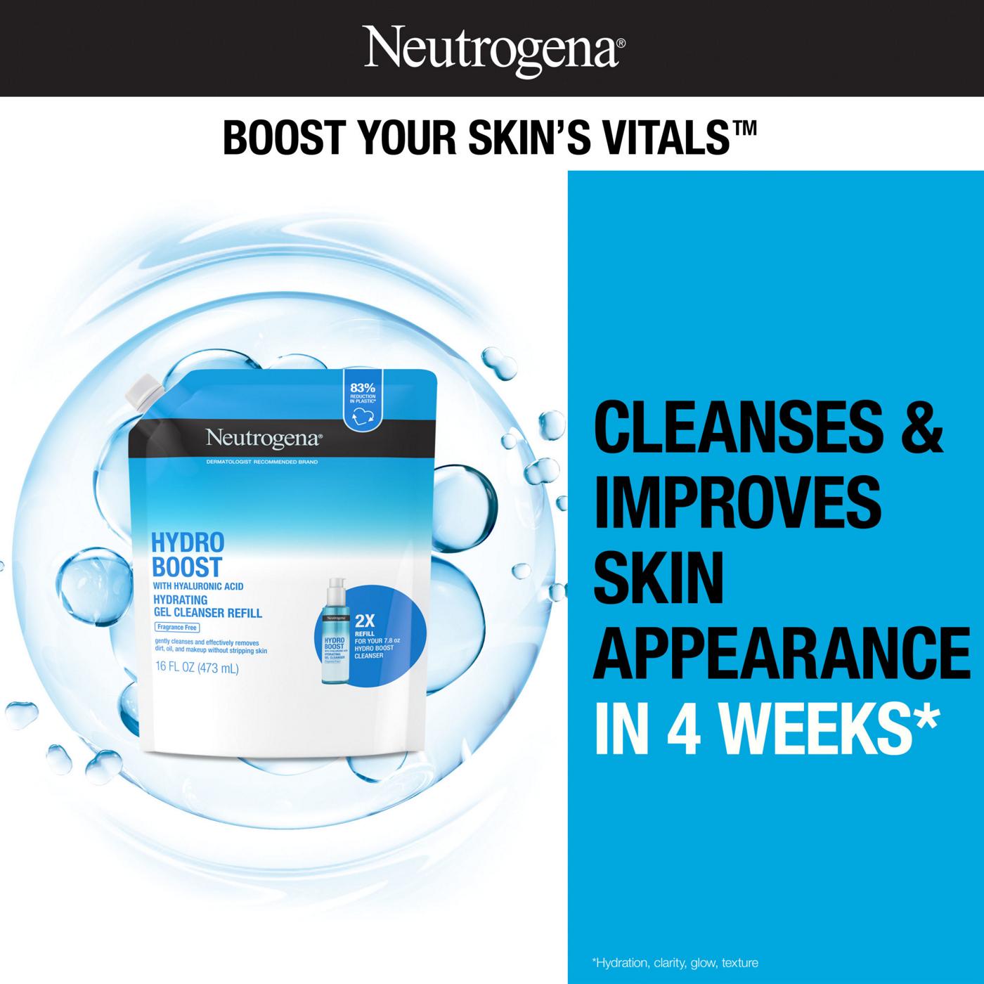 Neutrogena Hydro Boost Fragrance-Free Gel Facial Cleanser; image 2 of 6