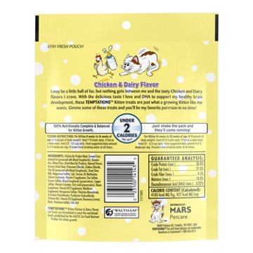 Temptations Kitten Crunchy and Soft Treats - Chicken and Dairy Flavor