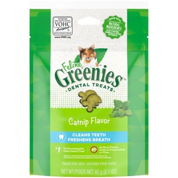 Feline Greenies Adult Natural Dental Care Cat Treats - Catnip Flavor, 2.1 oz