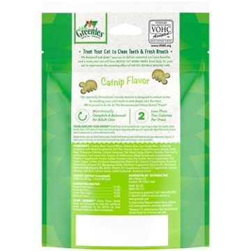Feline Greenies Adult Natural Dental Care Cat Treats - Catnip Flavor, 2.1 oz