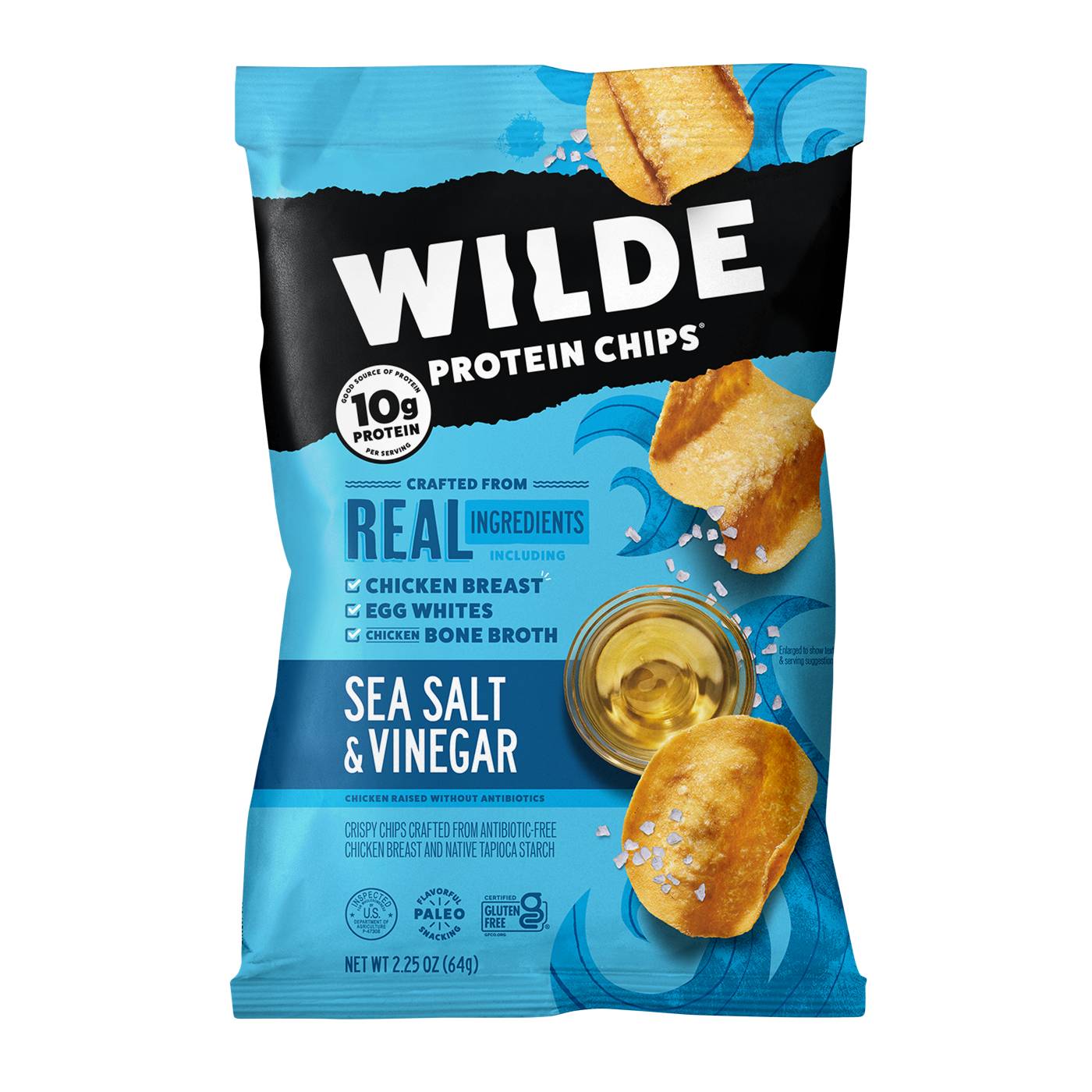 Wilde Thin & Crispy Sea Salt & Vinegar Chicken Chips; image 1 of 2