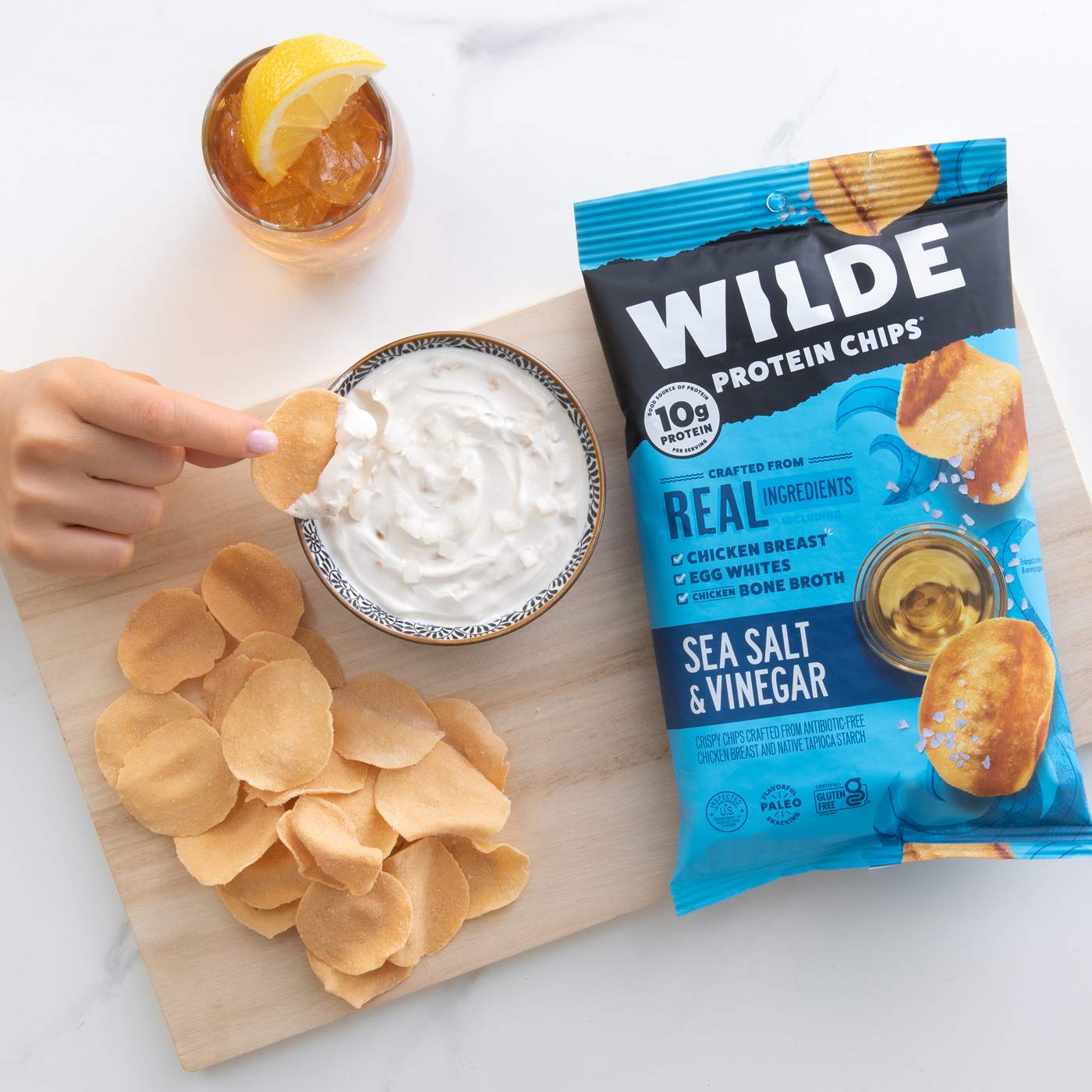 Wilde Thin & Crispy Sea Salt & Vinegar Chicken Chips; image 2 of 2