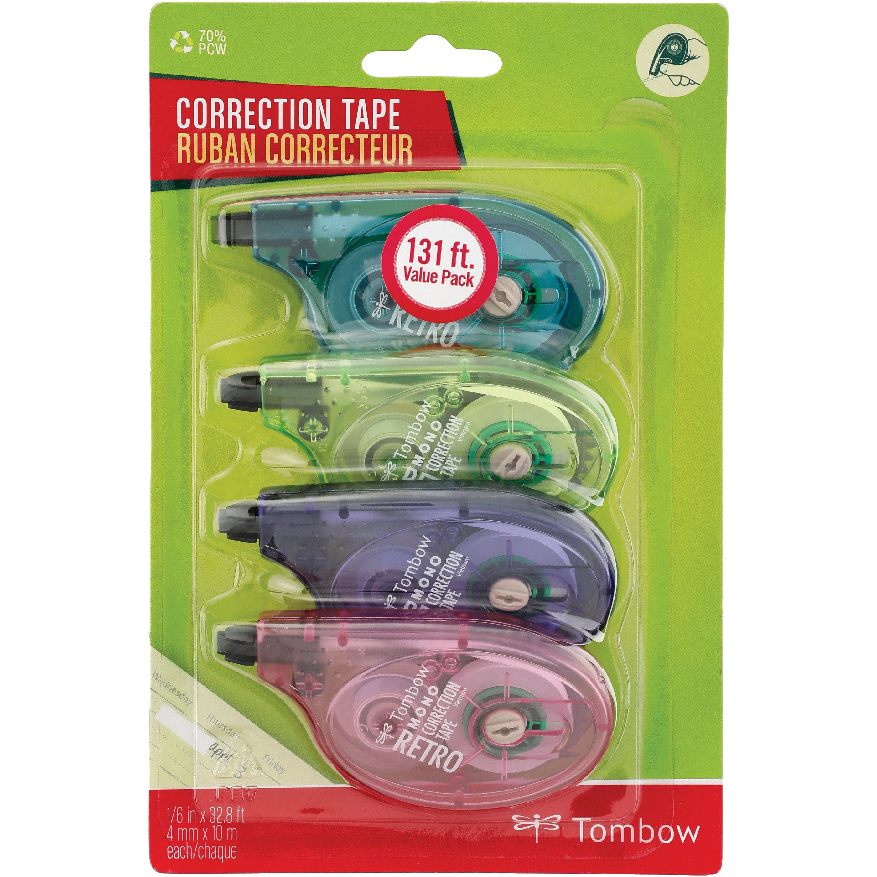 Tombow Single Line Correction Tape - Retro Colors - Shop Erasers