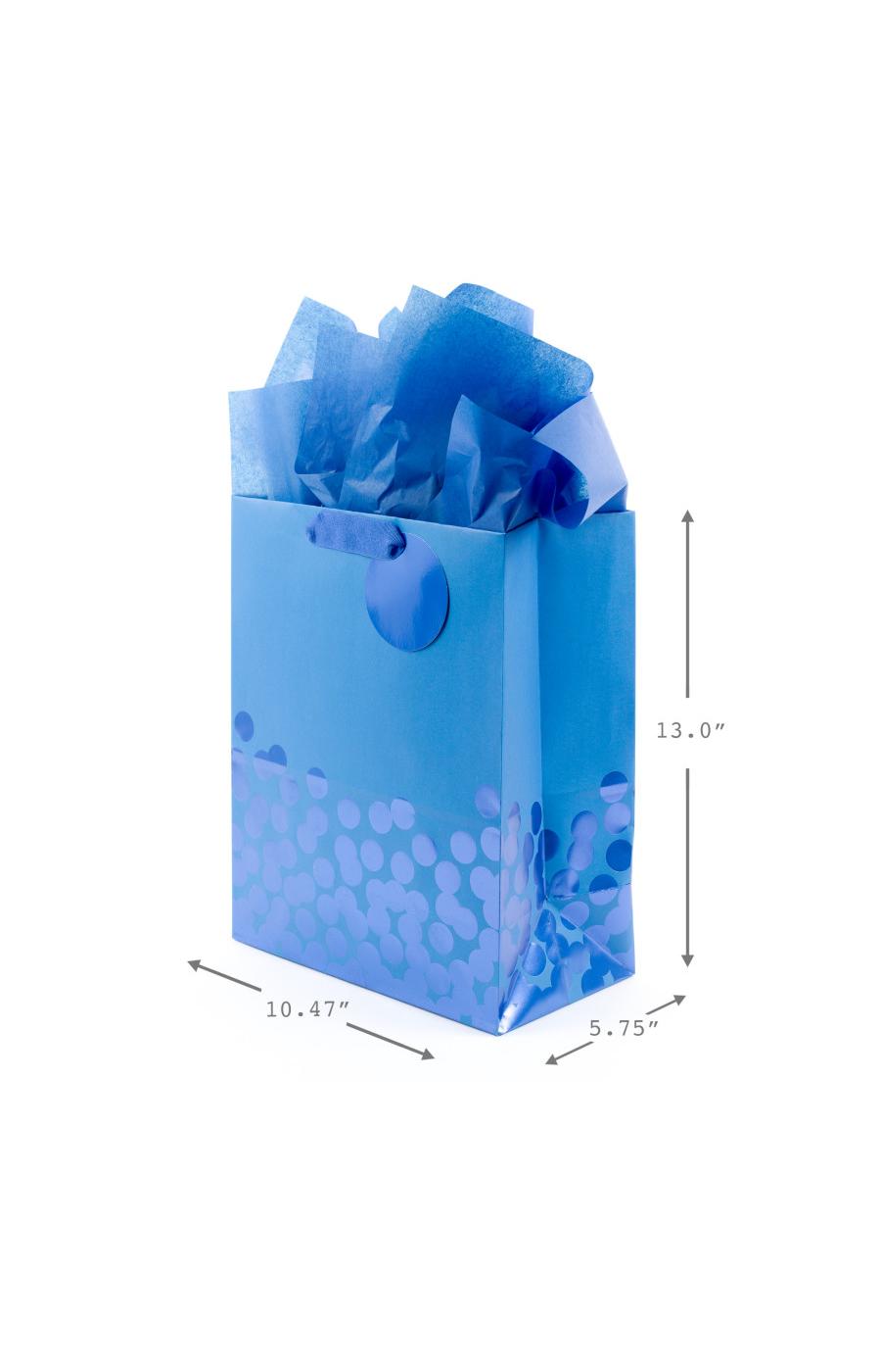 Hallmark Blue Foil Dots Gift Bag with Tissue Paper - 53; image 5 of 5