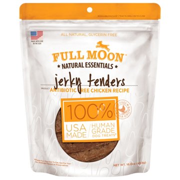 Full Moon Natural Essentials Jerky Tenders Chicken Recipe Dog Treats, 16 oz