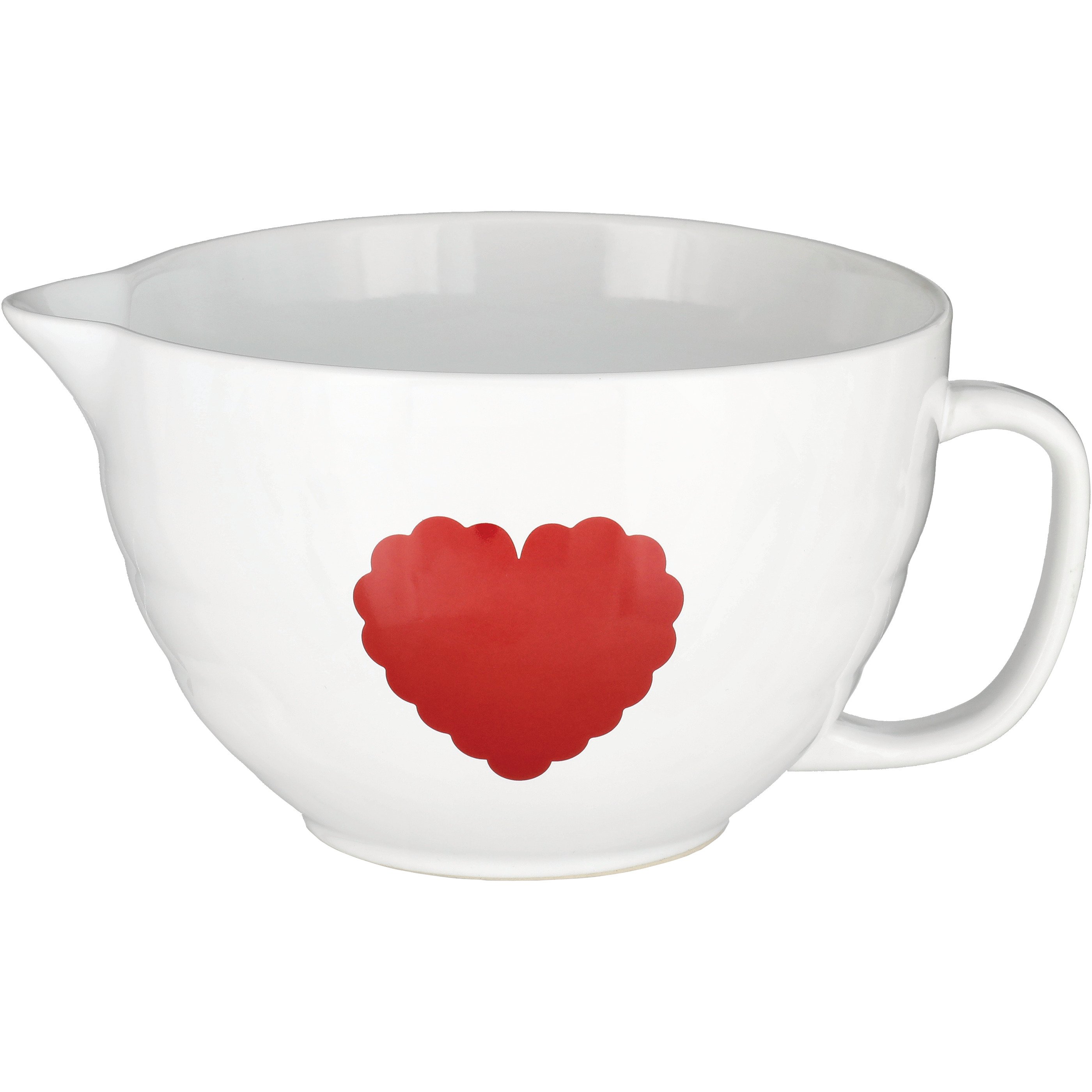Destination Holiday Scallop Red Heart Valentine Mixing Bowl with Handle Shop Baking Tools at HEB