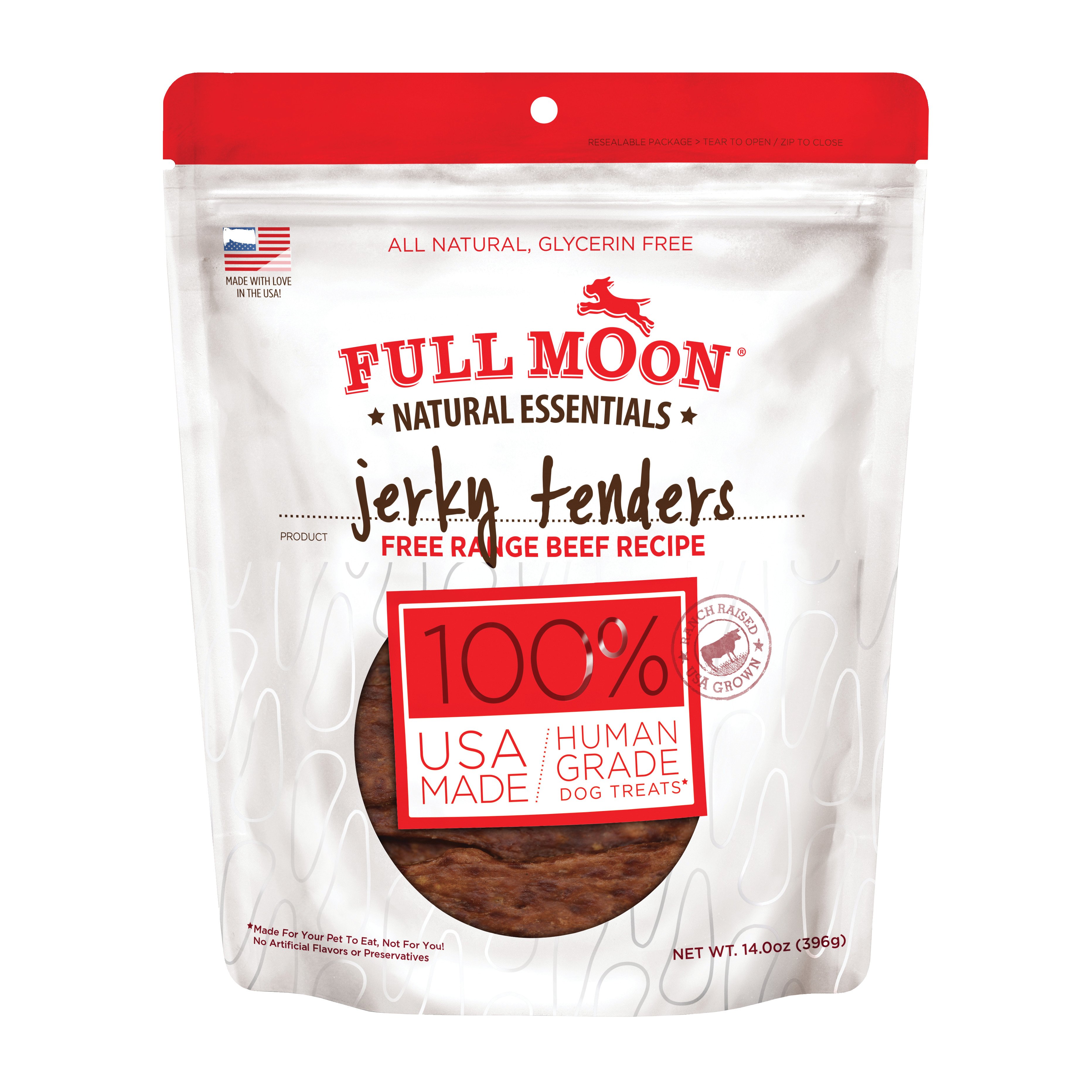 Full Moon Natural Essentials Jerky Tenders Beef Recipe Dog Treats 