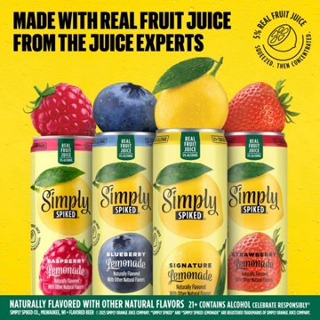 Simply Spiked 12 pk Cans - Lemonade, 12 oz