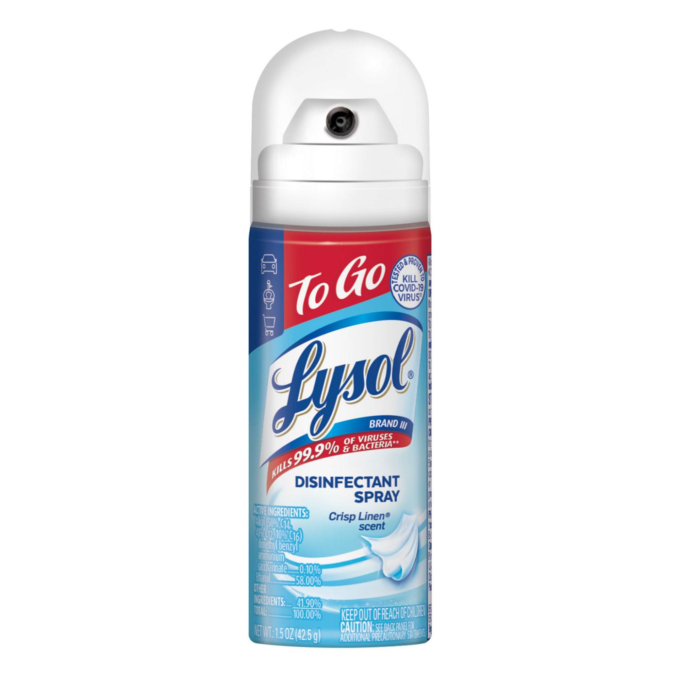 Lysol To Go Disinfectant Spray Crisp Linen; image 1 of 3