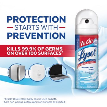 Lysol Travel Size To Go Disinfectant Spray - Crisp Linen, 1.5 oz