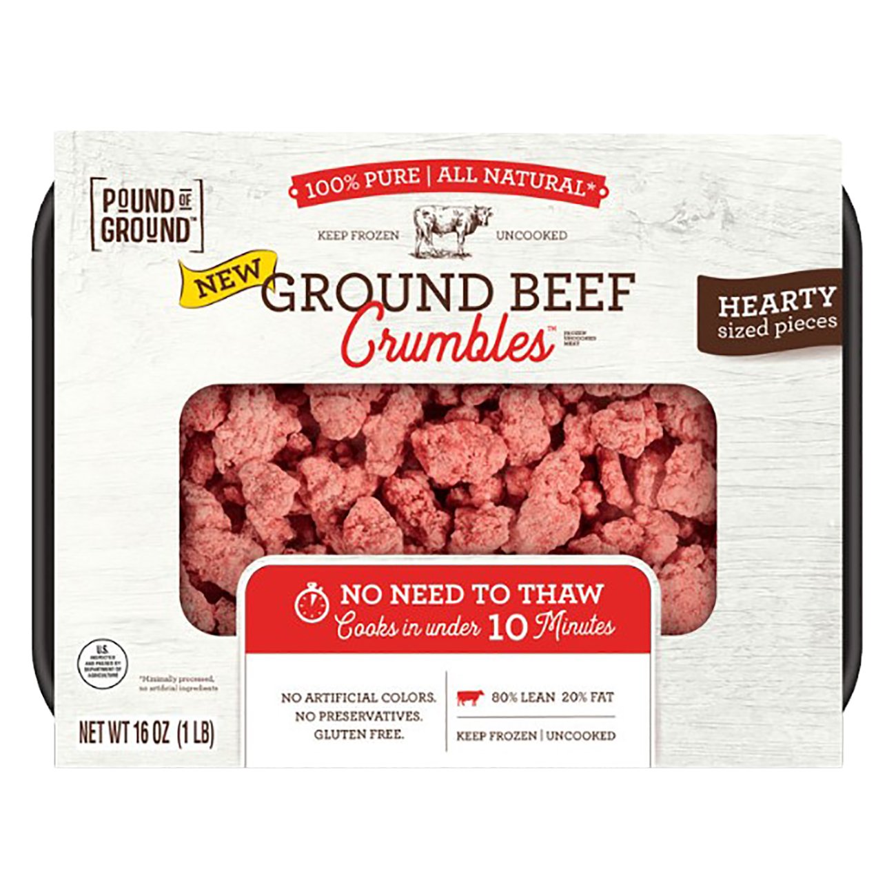 Pound Of Ground Beef Crumbles Hearty Sized Shop Beef At H E B 