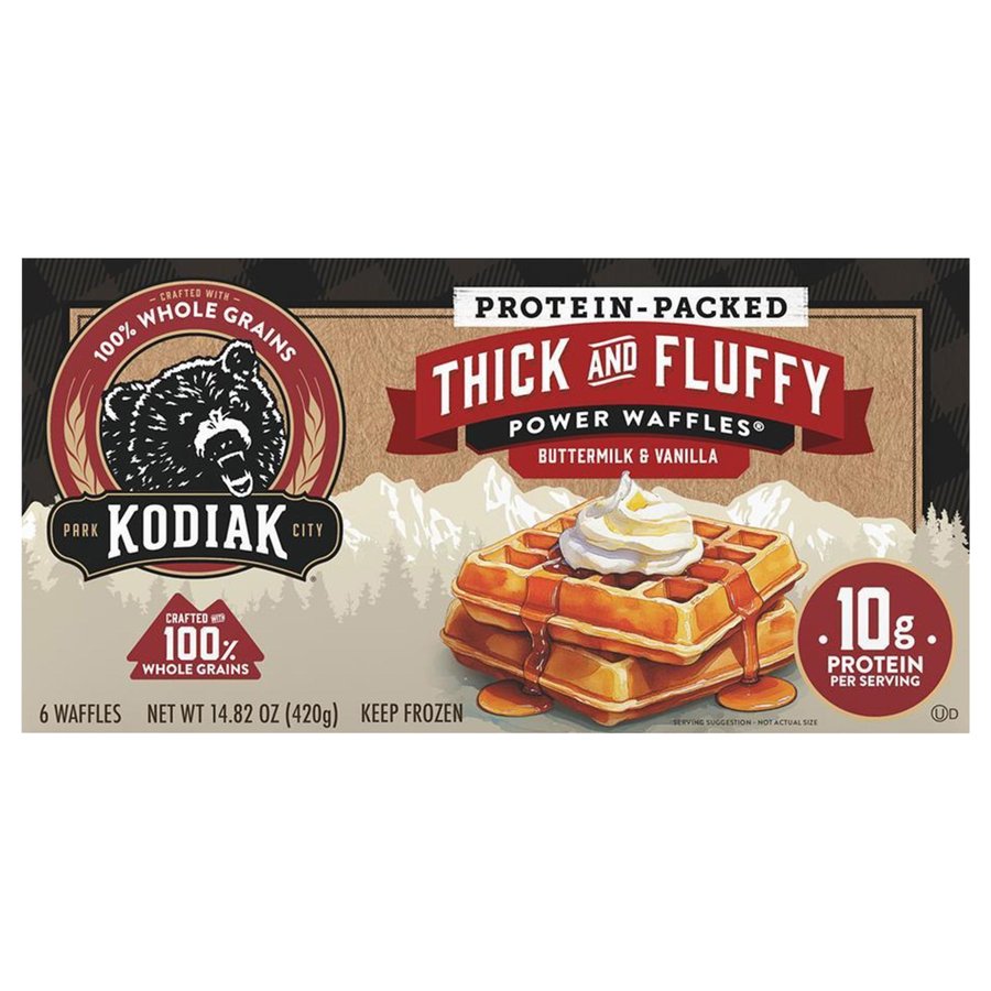 Kodiak 10g Protein Thick & Fluffy Power Waffles - Buttermilk & Vanilla, 6 ct