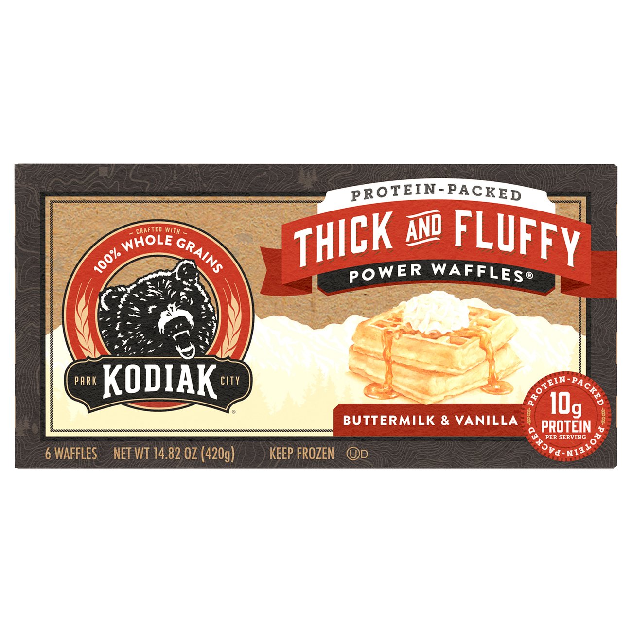 Kodiak 10g Protein Thick & Fluffy Power Waffles - Buttermilk & Vanilla ...