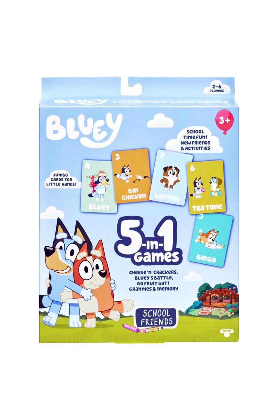Moose Toys Bluey's 5-in-1 School Friends Edition Card Games