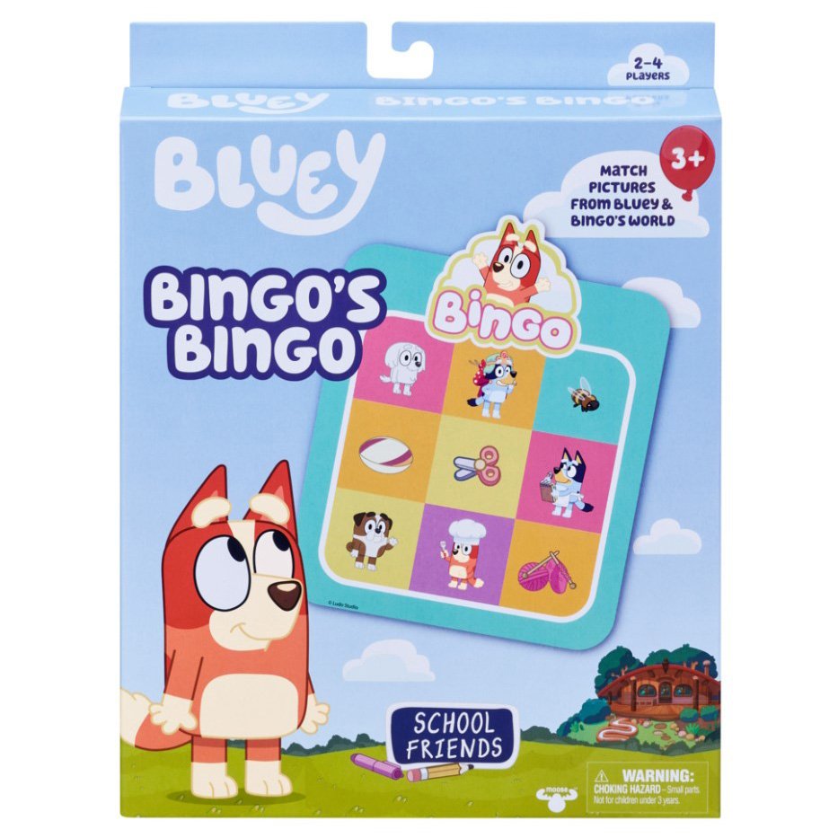 Moose Toys Bluey Bingo's Bingo School Friends Edition Card Game 