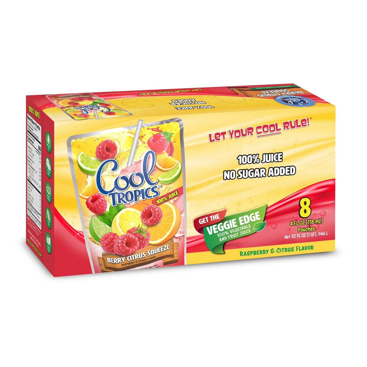 Cool Tropics Berry Citrus Squeeze 100% Juice Pouches; image 2 of 2