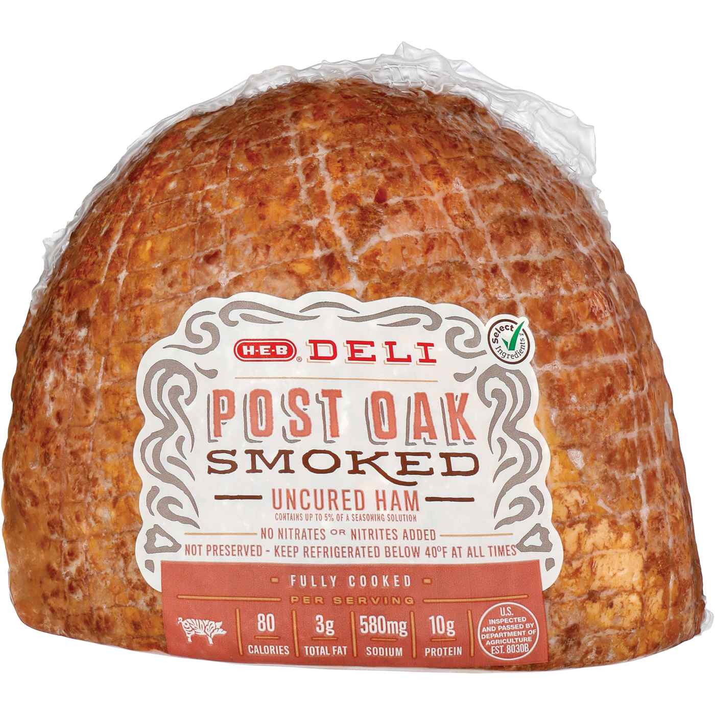 H-E-B Deli Post Oak-Smoked Uncured Ham, Sandwich Sliced; image 2 of 4