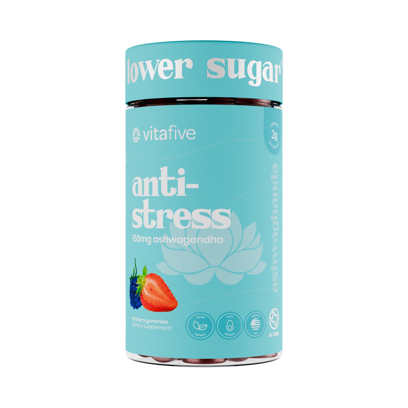 Vitafive Anti-Stress Ashwagandha 150mg Gummies - Berry; image 1 of 4