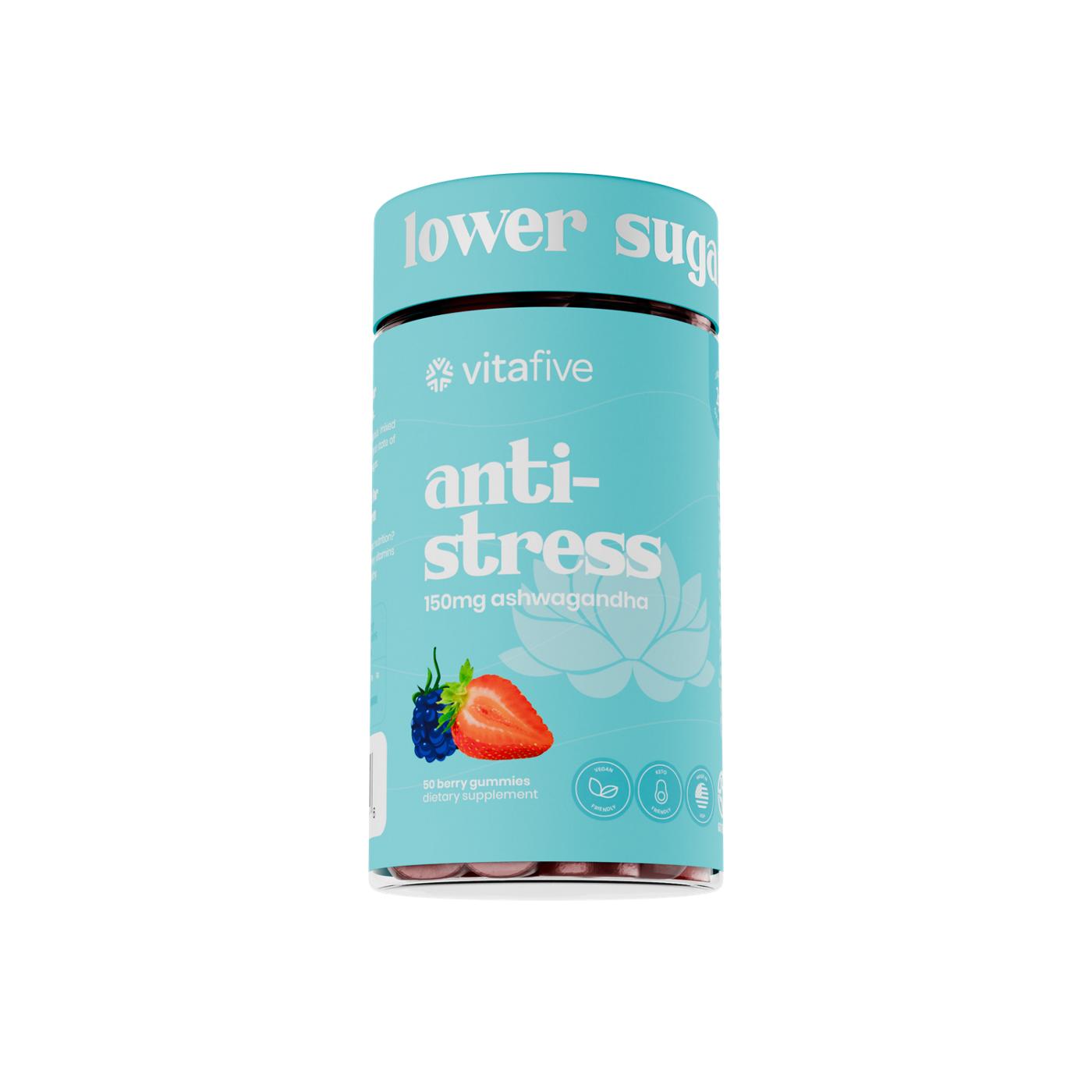 Vitafive Anti-Stress Ashwagandha 150mg Gummies - Berry; image 2 of 4