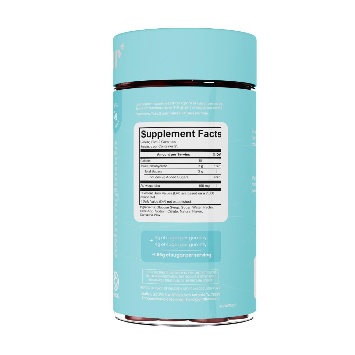 Vitafive Anti-Stress Ashwagandha 150mg Gummies - Berry; image 3 of 4