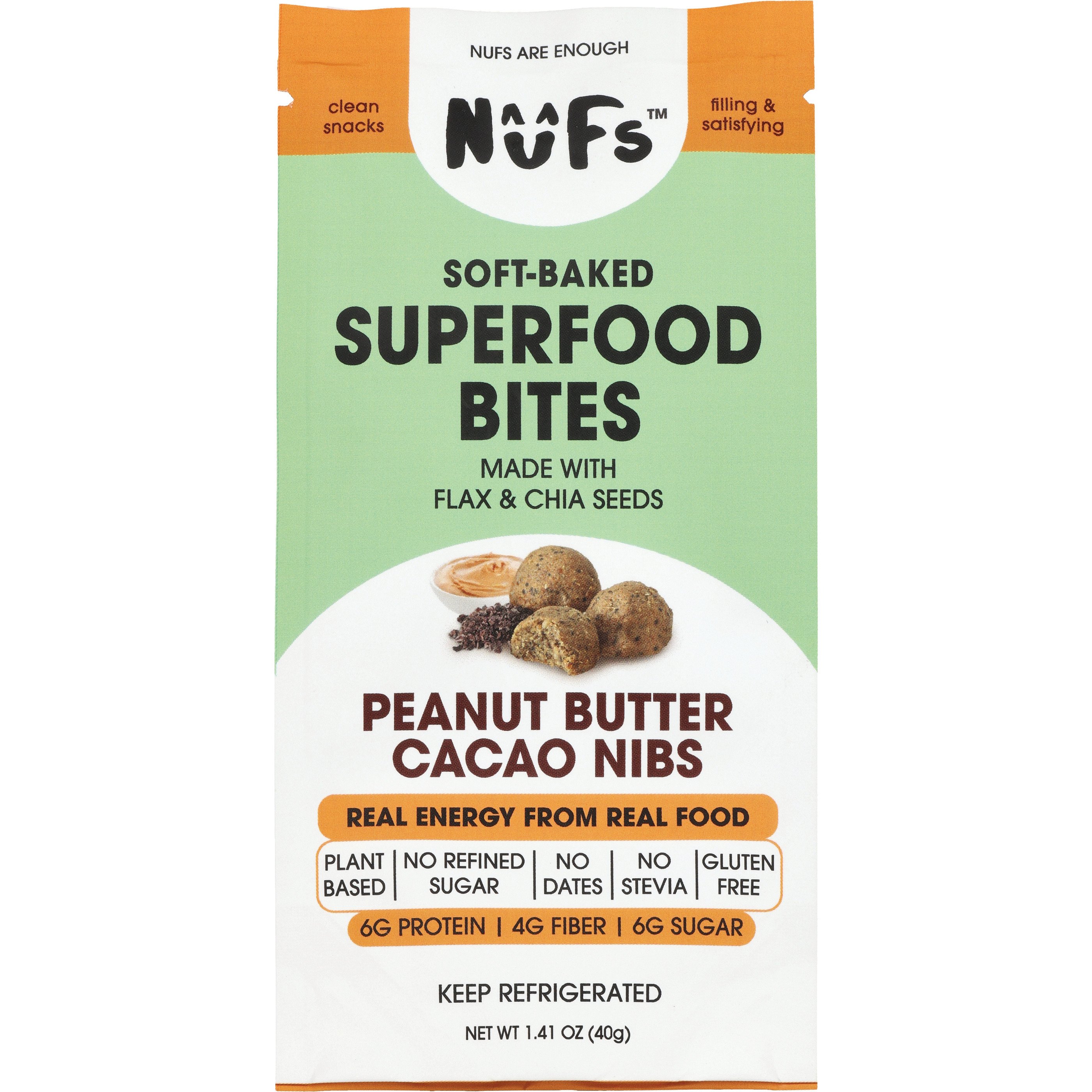 Nufs Peanut Butter Cacao Nibs Superfood Bites Shop Diet & Fitness at