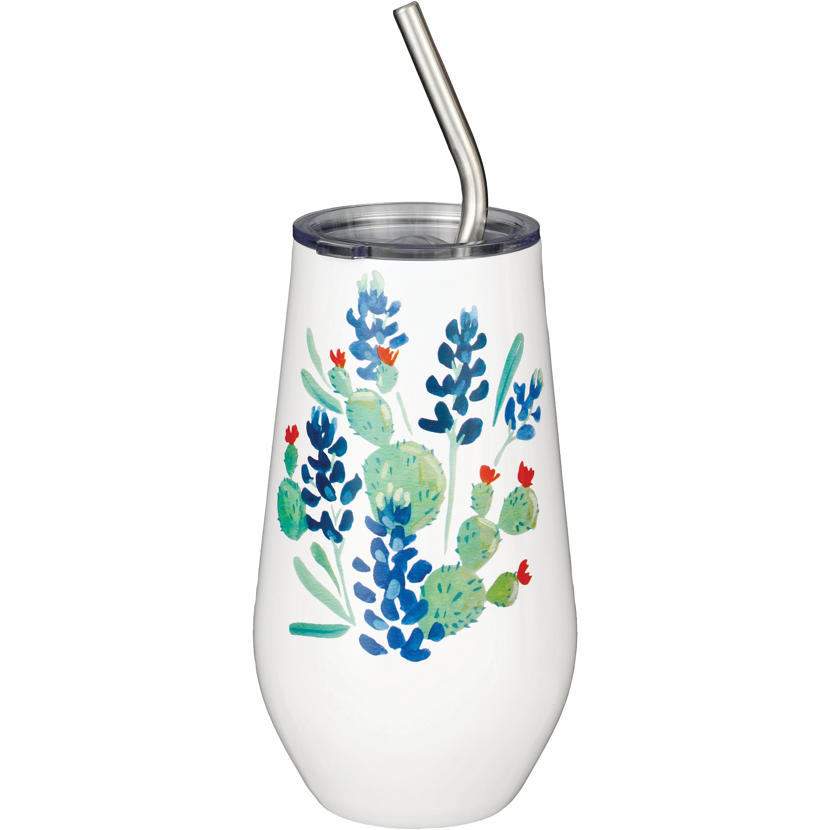 Destination Holiday Cactus Flower Stainless Steel Stemless