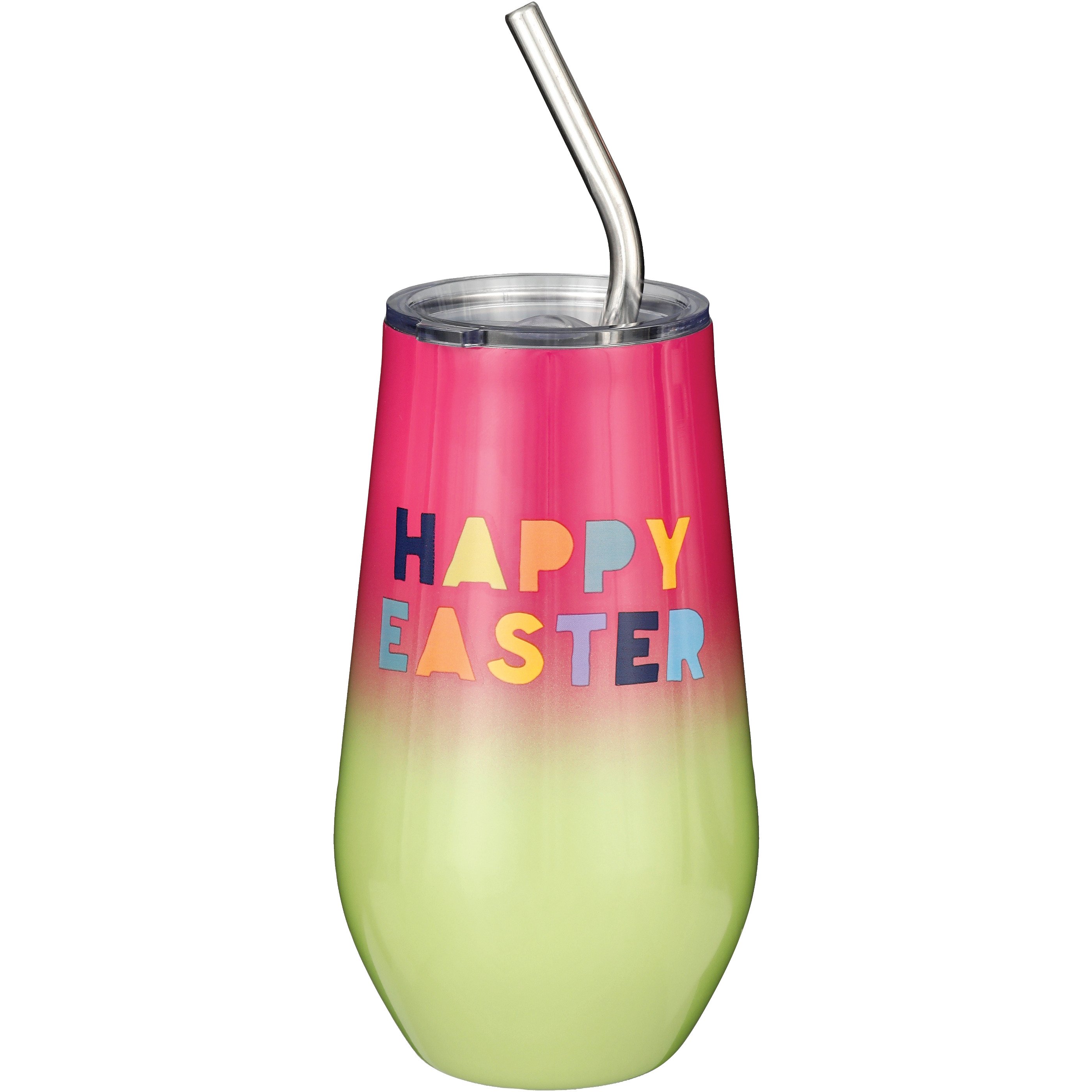 Destination Holiday Ombre Stainless Steel Stemless Happy Easter Wine