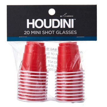 Houdini by Rabbit Disposable Mini Shot Glasses - Red, 20 Pk, 2 oz
