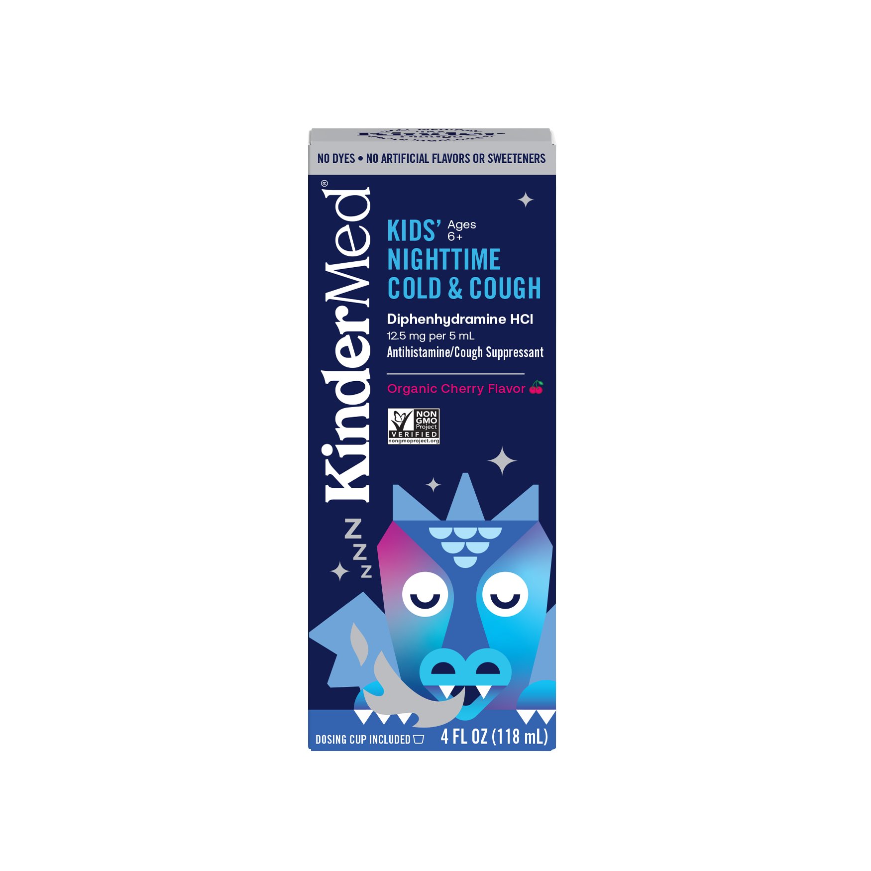 KinderMed Kids' Nighttime Cold & Cough Liquid - Organic Cherry, 4 oz