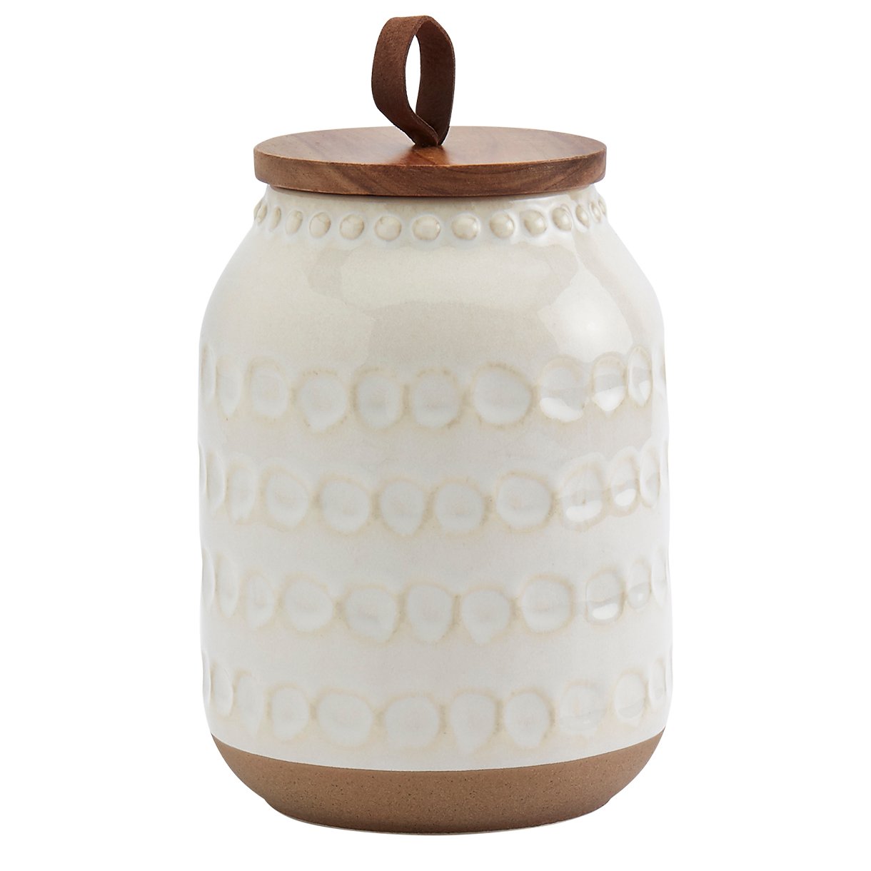 etúHOME White Wood Top Canister, Small