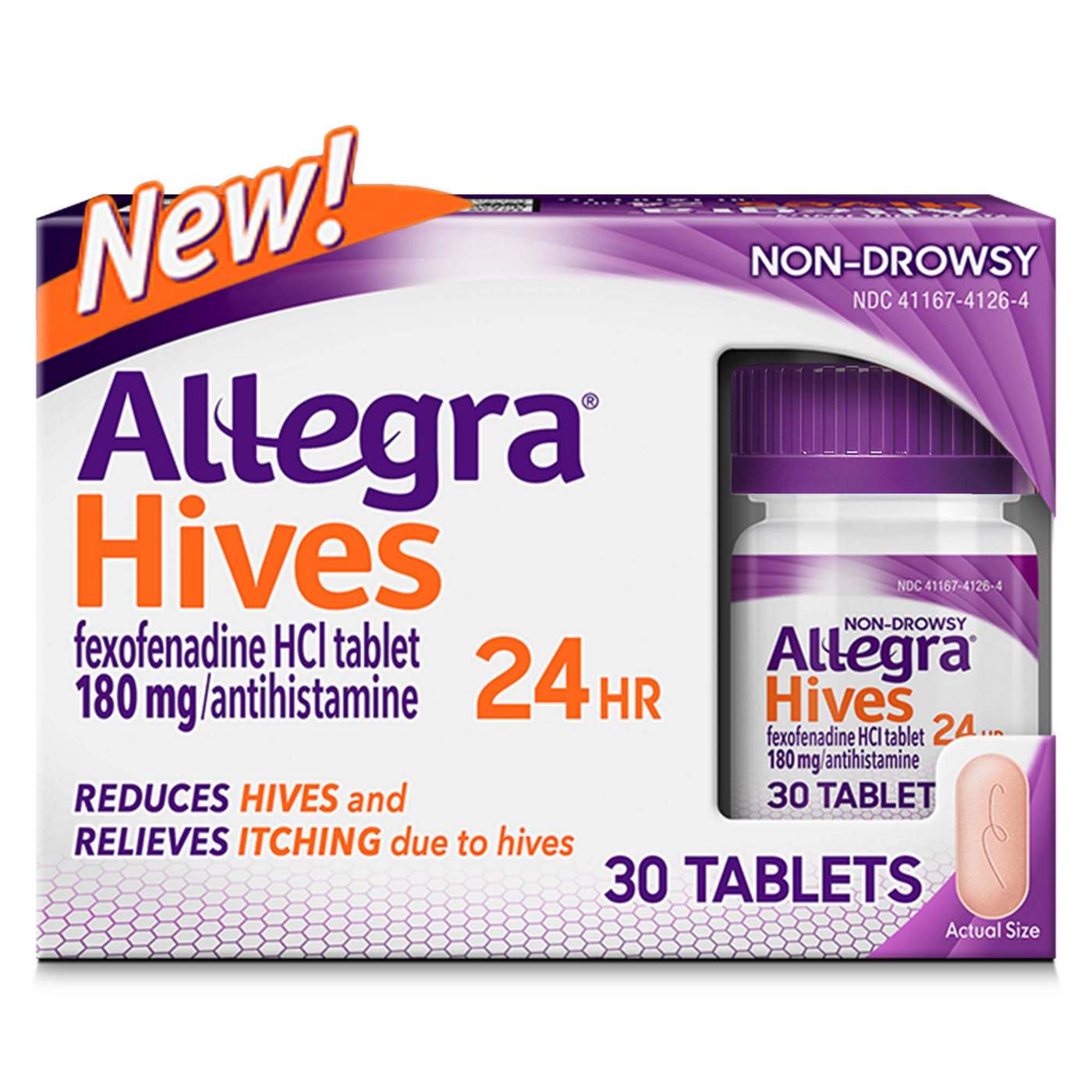 Allegra Hives 24 Hour Non-Drowsy Antihistamine Tablets; image 1 of 9