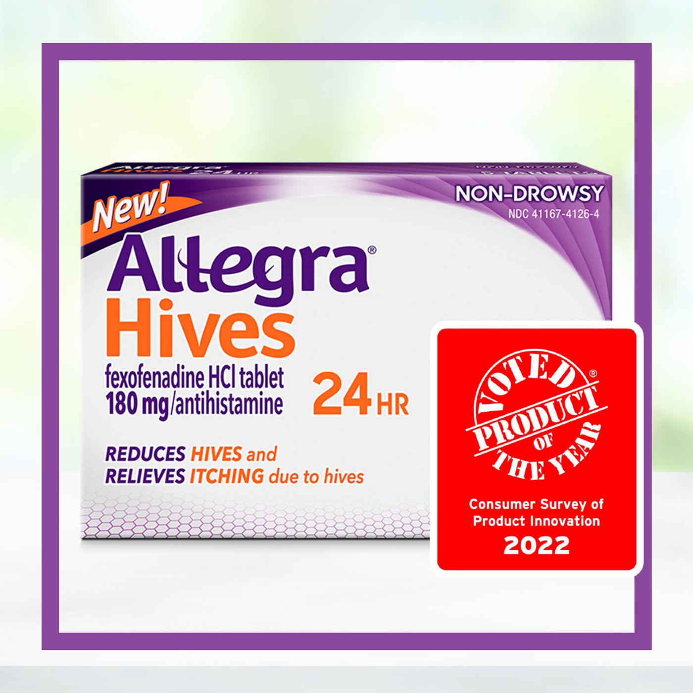 Allegra Hives 24 Hour Non-Drowsy Antihistamine Tablets; image 3 of 9