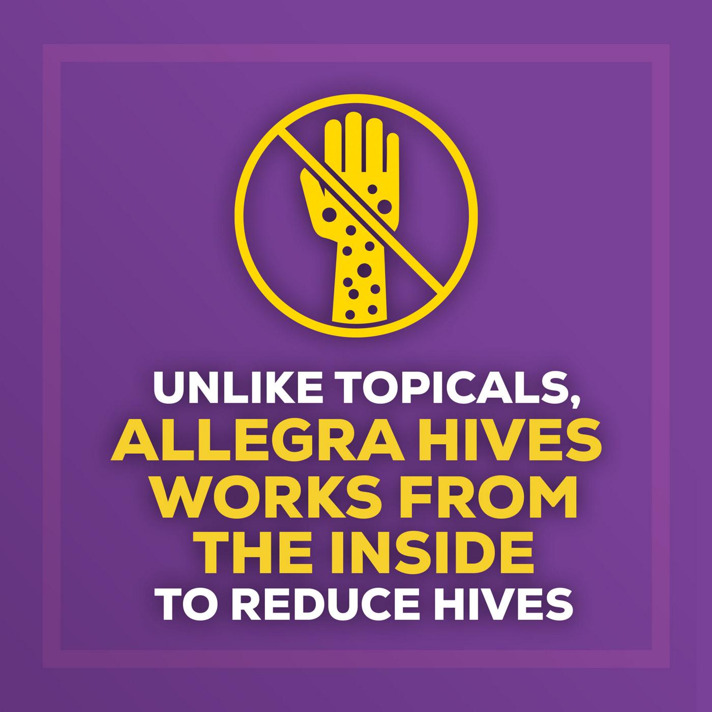Allegra Hives 24 Hour Non-Drowsy Antihistamine Tablets; image 9 of 9