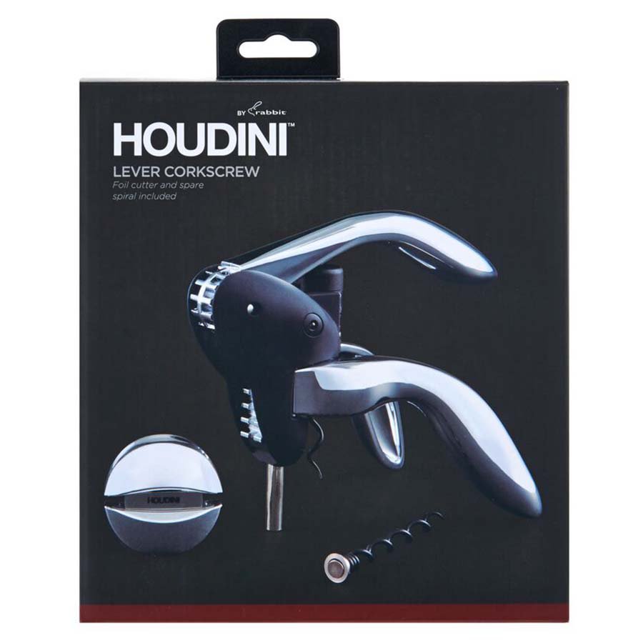 Houdini by Rabbit Deluxe Lever Corkscrew Set Shop Bar Tools at HEB